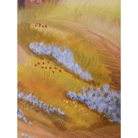 Oil Painting Canvas Barn Windmill Country 16x12 Hills Landscape by Lorine Bryan - Picture 6 of 13